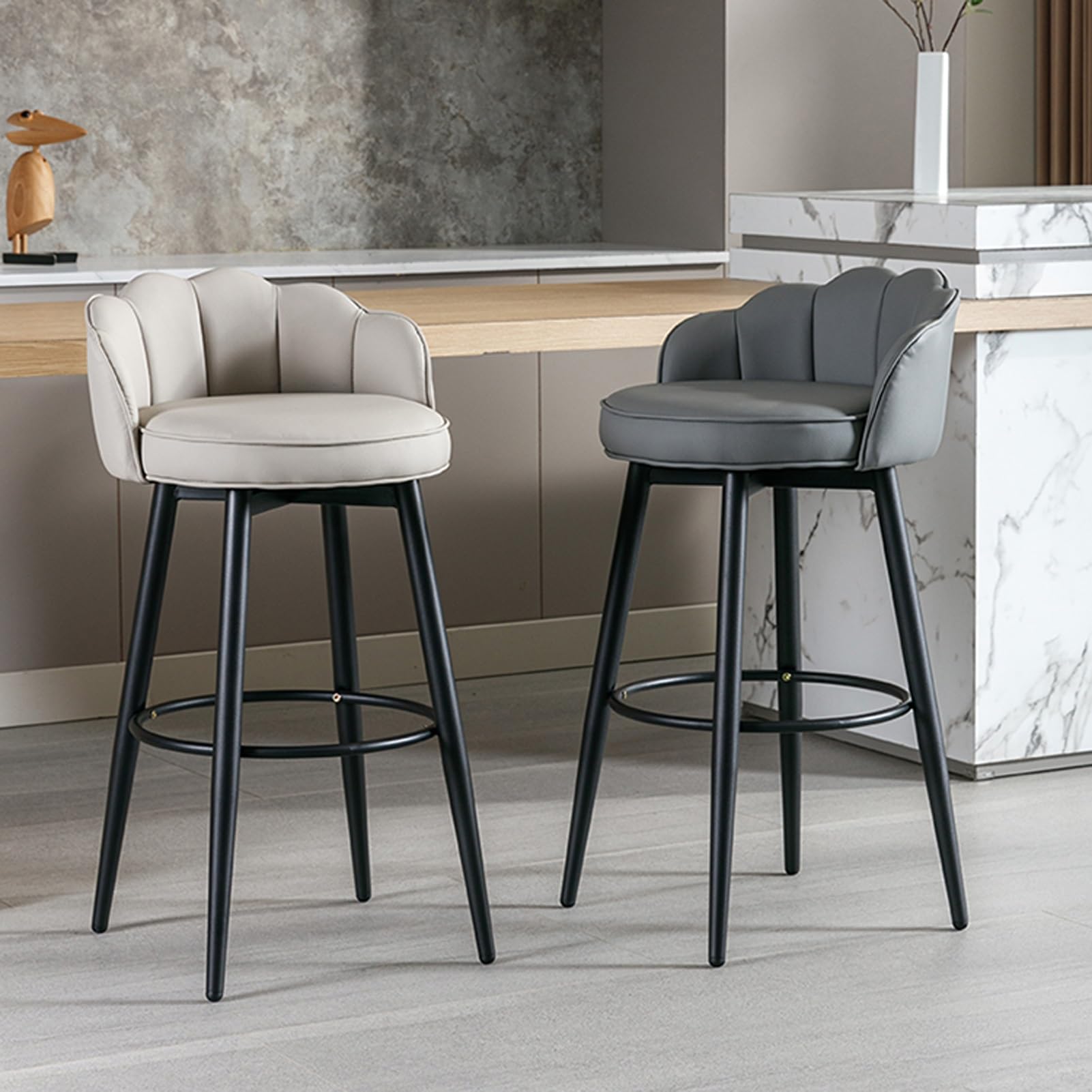 バーカウンター Amazon｜360°回転バースツール2脚セット、モダンなPUレザー